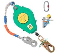 BOVDC Dispositivo Anticaduta Retrattile Certificato 10m, Imbracatura di Sicurezza Anticaduta Tetto con Gancio Rotante, 150kg Dispositivo Sicurezza Anticaduta Tetto/Lavoro Aereo(Verde,10m)