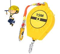 BOVDC Dispositivo Anticaduta Retrattile Certificato, Dispositivo Retrattile di Sicurezza Anticaduta Verde/Giallo, 3-20m Dispositivo Anticaduta Tetto e Lavoro Aereo(Giallo,15 Metri)