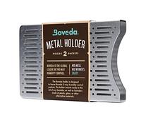 Boveda per sigari | Supporto Boveda in alluminio spazzolato per humidor | Per due (2) Boveda formato 60 (venduti separatamente) | Kit di montaggio magnetico e con Velcro® inclusi | 1 pezzo
