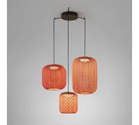 Bover Nans Lampada a sospensione LED 3 fuochi, rosso