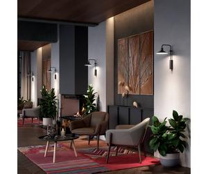 Bover Platet A01 applique LED estern paralume nero Bover