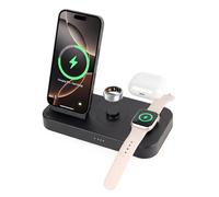 BOVIPO Custodia di ricarica rapida 4 in 1 per caricabatterie Oura Ring Gen 4, caricabatterie wireless per iPhone17/16/15/14/13/12, Apple Watch, AirPods, Samsung Galaxy S25/S24/S23/S22/S21, Galaxy