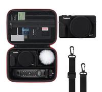 BOVKE 2 in 1 Custodia per Canon PowerShot G7X Mark III Fotocamera, Borsa di Stoccaggio Cassa di Trasporto EVA Dura + Custodia Protettiva in Silicone per Canon G7X Mark III, Cintura per spalle, Nero