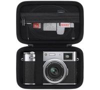 BOVKE Borsa da Trasporto per Fotocamera Digitale Fujifilm X100VI / X100V / X-E5, Tasca Extra Mesh per Accessori Fotocamera Fuji Cavi di Ricarica, Nero