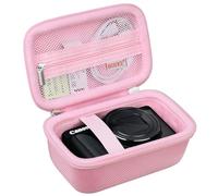 BOVKE Custodia da viaggio per fotocamera digitale Canon PowerShot SX740 HS, borsa portaoggetti per fotocamere Canon SX730/ SX720/ SX620/ G7X con tasca aggiuntiva per batterie, cavi, schede SD, Rosa