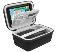 BOVKE Custodia GPS per navigatore da 5-5.5 pollici Garmin Drive 52/51/53 DriveSmart 55/dezl OTR500/zumo 396 LMT-S/Garmin z?mo XT Sistema di navigazione GPS, tasca a rete per cavi USB, Nero