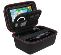 BOVKE Custodia GPS per navigatore GPS da 5-5.5 pollici Garmin Drive 52/51/53 DriveSmart 55/dezl OTR500/zumo 396 LMT-S/Garmin z?mo XT, tasca a rete per accessori, Nero+Nero