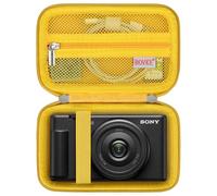 BOVKE Custodia per Sony Vlog camera ZV-1F/ZV-1/ZV-1 II Fotocamera digitale per Creatori di contenuti e Vlogger, Sony ZV-1 Camera Trasporto Borsa Rigida, Tasca in Rete per Obiettivi e Batteria, Giallo