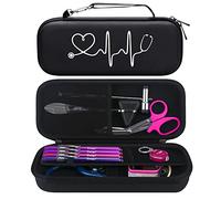 BOVKE Custodia per stetoscopio compatibile con stetoscopio diagnostico 3M Littmann Cardiology IV, stetoscopio di monitoraggio Classic III, Lightweight II S.E, supporto MDF accessori tasca, Nero+Nero