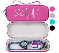 BOVKE Custodia per stetoscopio, supporto leggero e sottile compatibile con stetoscopi 3M Littmann Classic III, Lightweight II S.E, Littmann Cardiology IV, MDF Acoustica Deluxe, Lampone