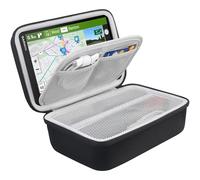 BOVKE Custodia rigida per GPS Garmin dezl OTR800 / d?zl OTR810 / DriveSmart 86 / Garmin RV 890 da 8 pollici, spazio extra per caricabatterie, supporto a frizione, cavi USB e accessori, Nero