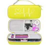 BOVKE Custodia rigida per stetoscopio 3M Littmann Classic III, Lightweight II S.E, Cardiology IV Diagnostic, MDF Acoustica Deluxe - Spazio extra per martello medico e penlight, Giallo Limone
