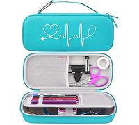 BOVKE Custodia rigida per stetoscopio per 3M Littmann Classic III, Lightweight II S.E, Cardiology IV Diagnostic, MDF Acoustica Deluxe Stethoscopes - Spazio extra per martello medico penlight, Turchese