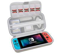 BOVKE Custodia Switch per Nintendo Switch, custodia rigida protettiva per Nintendo Switch con funzione di supporto e vano per cartucce di gioco, tasca in rete extra per accessori, Grigio [Video Gioco]