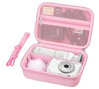 BOVKE Custodia Trasporto per Canon G7X Mark III Mark II SX740, Sony ZV-1 II ZV-1F Fotocamera Digitale Compatta 4K Vlogging Borsa Viaggio per Treppiede Microfono Fotocamere Accessori, Rosa