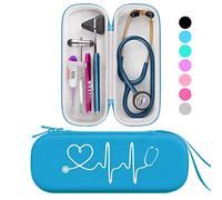 BOVKE Fondina da viaggio compatibile con 3M Littmann Classic III, Lightweight II S.E, MDF Acoustica Deluxe Stethoscopes, spazio extra per forbici mediche, trauma EMT e penna luminosa a LED, Turchese