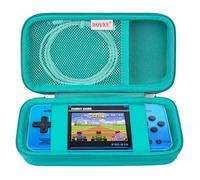 BOVKE Fondina da viaggio compatibile con console portatile retrò Anbernic RG35XX H, borsa da viaggio per console retrò RG35XX H con tasca in rete per schede TF, cavi di ricarica, Turchese[Video Gioco]