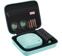 BOVKE Fondina da viaggio per etichettatrice Bluetooth DYMO LetraTag 200B, supporto wireless compatto per stampante di etichette con spazio extra per ricariche, nastri e batterie, Daydream Blu