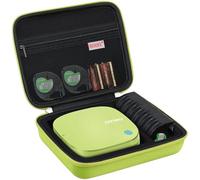 BOVKE Fondina da viaggio per etichettatrice Bluetooth DYMO LetraTag 200B, supporto wireless compatto per stampante di etichette con spazio extra per ricariche, nastri e batterie, Giallo Pistacchio