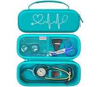 BOVKE Fondina da viaggio per stetoscopio 3M Littmann Classic III, Lightweight II S.E, stetoscopi leggeri MDF Acoustica, tasca a rete per penne luminose, forbici e accessori per infermieri, Turchese