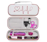 BOVKE Fondina da viaggio per stetoscopio per stetoscopi diagnostici 3M Littmann Cardiology IV, Classic III Monitoring, Lightweight II S.E, MDF Acoustica Deluxe, tasca per accessori, Bianco Oro Rosa