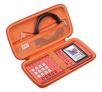 BOVKE Fondina da viaggio rigida per calcolatrice grafica Texas Instruments TI-84 Plus CE/TI-84 Plus/TI-83 Plus CE/TI-83 Plus/Casio fx-9750GIII, tasca a rete per cavi USB, manuale, accessori, Arancione