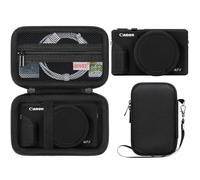 BOVKE Rigida Custodia + Silicone Copertura per Canon PowerShot G7X Mark III Fotocamera Digitale Compatta, EVA Protettiva Custodia e Silicone Protettiva Copertura, Copriobiettivo Rimovibile, Nero