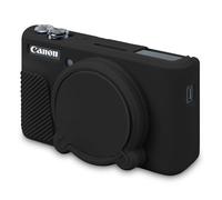 BOVKE Silicone Custodia per fotocamera per Canon PowerShot SX740/SX730 Digital Camera, Caso morbida per fotocamera SX740 Custodia in gomma con copertura dell'obiettivo rimovibile, Nero