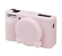 BOVKE Silicone Custodia per fotocamera per Canon PowerShot SX740/SX730 Digital Camera, Caso morbida per fotocamera SX740 Custodia in gomma con copertura dell'obiettivo rimovibile, Gelatina Rosa