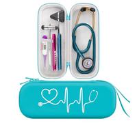 BOVKE Stetoscopi Custodia per 3M Littmann Stetoscopio per il monitoraggio Classic III, Lightweight II S.E., MDF Instruments Stetoscopio-Spazio Aggiuntivo per Accessori Infermieristici, Verde Smeraldo