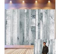 Bovlleetd 1.8x1.2m Rustico Grigio Bianco Misto Legno Plank Sfondo Vintage Distressed Patchwork Legno Decor Fotografia Sfondo Minimalista Stile Fattoria Studio Fotografico Puntelli