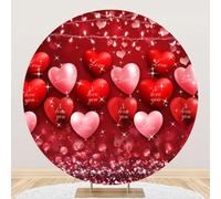 Bovlleetd 150cm Rosso Rosa Cuore Rotondo Sfondo Inizio 2000 Glitter Amore Cuore Pallone Festa di Compleanno Sfondo per Servizio Fotografico San Valentino Neonato Bambino Doccia Partito Forniture