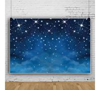 Bovlleetd 180x150cm Cielo Stellato Sfondo Blu Cielo Notturno Scintillante Stella Fotografia Sfondo Baby Shower Festa di Compleanno Banner Ritratto Fotografia Oggetti di Scena