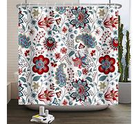 Bovlleetd 183x188 cm Tenda da Doccia Floreale Boho Color Flower Art Tenda da Bagno Acquerello Hawaiian Botanical Tenda da Bagno Tenda da Vasca Impermeabile Tende da Doccia Eleganti con Gancio