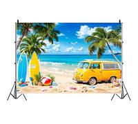 Bovlleetd 2.2x1.5m Mare Spiaggia Backdrop, Tropicale Mare Camion Sfondo Seaside Shell Ananas Hawaii Island Backdrop per Bambini Adulto Ritratto Photo Studio Props Vinile