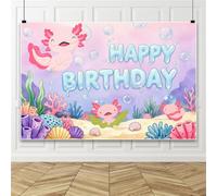 Bovlleetd 2,5 x 1,8 m Sotto il mare Buon compleanno striscione sfondo pastello rosa viola subacqueo oceano bolla corallo conchiglia alga mare sfondo per ragazze feste per bambini