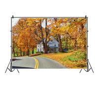 Bovlleetd 250x180cm Autunno Paesaggio Fotografia Sfondo Rustico Casa Campagna Acero Albero Sfondo Foresta Paesaggio Naturale Sfondo Panno Autunno Sfondo Foto Oggetti di Scena Vinile