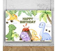 Bovlleetd 270x180cm Sfondo di dinosauro carino Buon compleanno Cartone animato Dinosauri colorati Fotografia Sfondo Baby Shower Decorazione festa di compleanno Banner per torta Banner da tavola