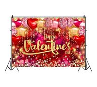 Bovlleetd 300x200cm Sfondo fotografico di buon San Valentino San Valentino Sfondo Anniversario di Nozze Festa di Compleanno Rosso Palloncino Decorazioni Foto Studio Oggetti di Scena Vinile