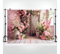 Bovlleetd 300x200cm Vintage Legno Pannello Sfondo Giardino Parete Fotografia Pianta Fiore Studio Ritratto Tema Fotografia Oggetti di Scena per Festa di Compleanno