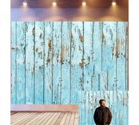 Bovlleetd 6x3m Vintage Distressed Light Blue Legno Plank Sfondo Rustico Peeling Vernice Decorazione Legno Fotografia Sfondo Shabby Chic Photo Studio Puntelli