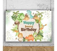 Bovlleetd Sfondo dinosauro Cartone Animato Felice Compleanno Osso Foglie Tropicali Albero della Giungla per i Bambini Neonato Festa di Compleanno Forniture Photo Booth Oggetti di Scena 180x120cm