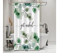 Bovlleetd Tenda da Doccia 92x183cm Pianta Foglie Verdi Botanico di Piccola Dimensione Lunga Tessuto Decorazione, Impermeabile Lavabile in Poliestere Tende per Bagno con 6 Ganci per Vasca da Bagno