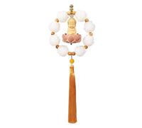 BOVUXKJH Decorazione Da Appendere Allo Specchietto Retrovisore Dell'auto, Statua a di Buddha, Decorazione Da Parete con Nappa, Decorazione Da Append, nappa gialla