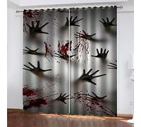 BOVZOX Tende Oscuranti Occhiello Palma dell'orrore Poliestere Tenda Stampato in 3D Tende Oscuranti Termiche Isolanti per Casa Moderne Camera da Letto dimensioni:2xL117xA138cm