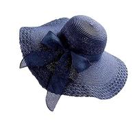 Bow Big Cappelli Tesa Spiaggia Cappello Largo Sole Donne Colorato Floppy Cap Caps Capanna per Ragazzi, Marina Militare, Taglia unica