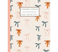 Bow Charm Composition Notebook: Ribbon Pattern Journal for Writing and School Notes, 110 Pages, College Ruled, 7.5 x 9.25