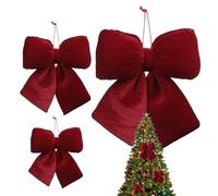 Bow Decorations| Christmas Tree Ribbon Bows Gift Wrapping | Indoor Outdoor Holiday Party Decor Ornaments, Classic Wine Red Decorative Ties for Front Door, Window, Fence and Wrappings