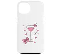 Bow Drink Cuori In Rosa Morbido Colori Girly Illustrazione Custodia per iPhone 13