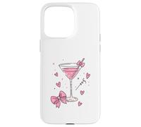 Bow Drink Cuori In Rosa Morbido Colori Girly Illustrazione Custodia per iPhone 15 Pro Max